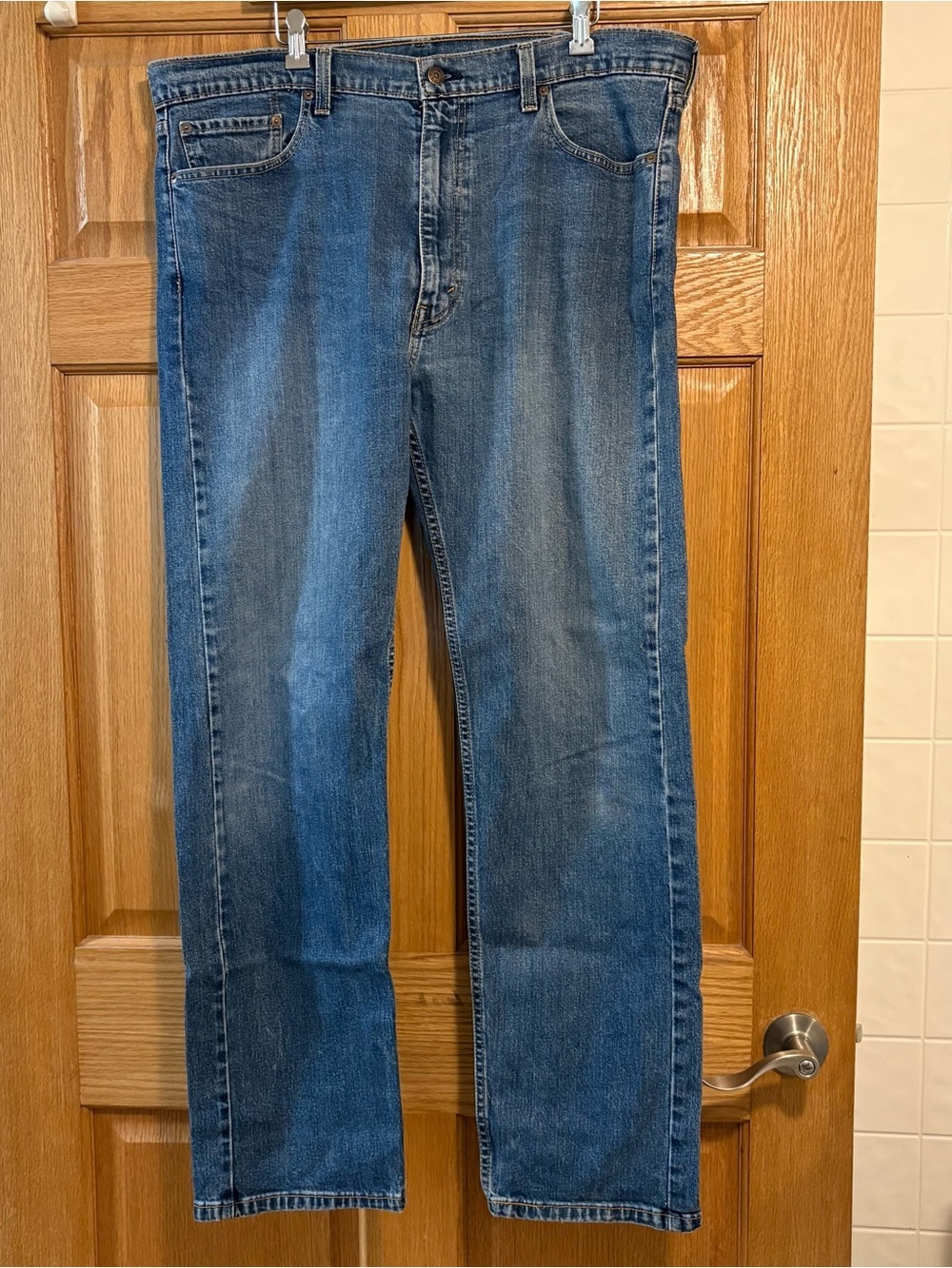 Levi’s 505 Regular Fit Straight Leg Blue Jeans Denim Men’s 40X34